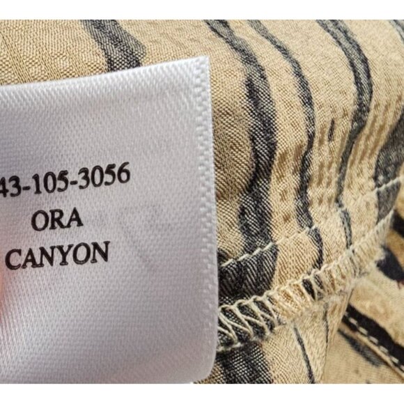 Rails‎ Womens L Ora Dress Tan Black Canyon Abstract Print Long Sleeve Tie Waist - Picture 12 of 13